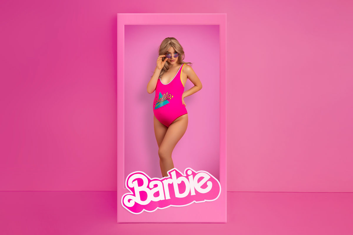 Maternity-Shooting-im-Barbie-Stil